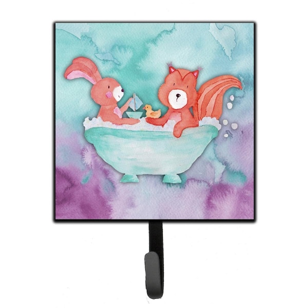 Carolines Treasures Rabbit & Squirrel Bathing Watercolor Leash or Key Holder BB7348SH4 - main
